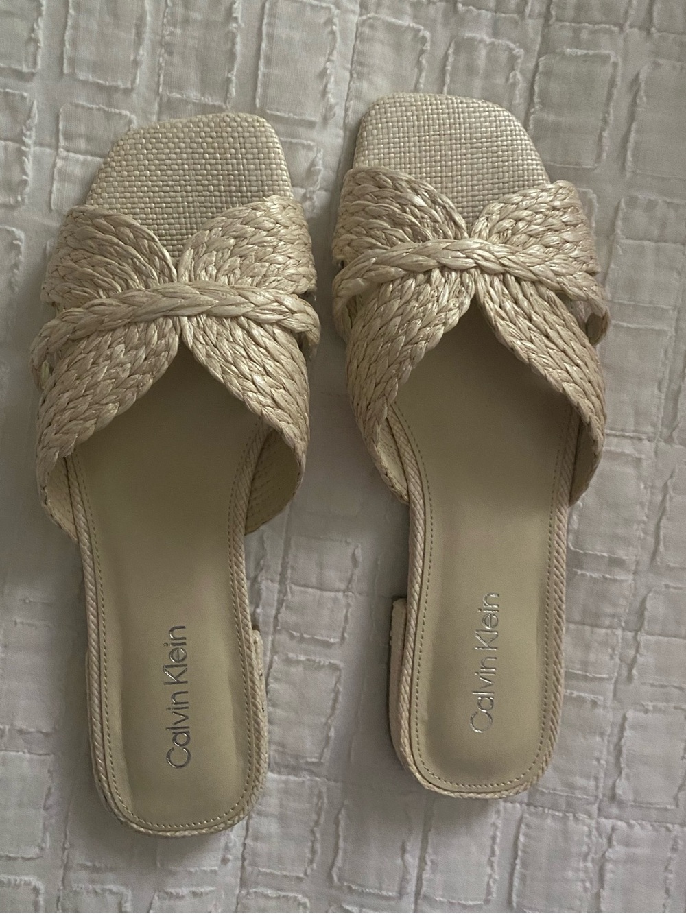 Calvin Klein Braided Slide Sandals - worn once